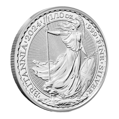 A picture of a 1/10 oz Silver Britannia (2024)